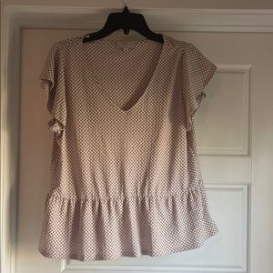 Loft Checkered Peplum Top